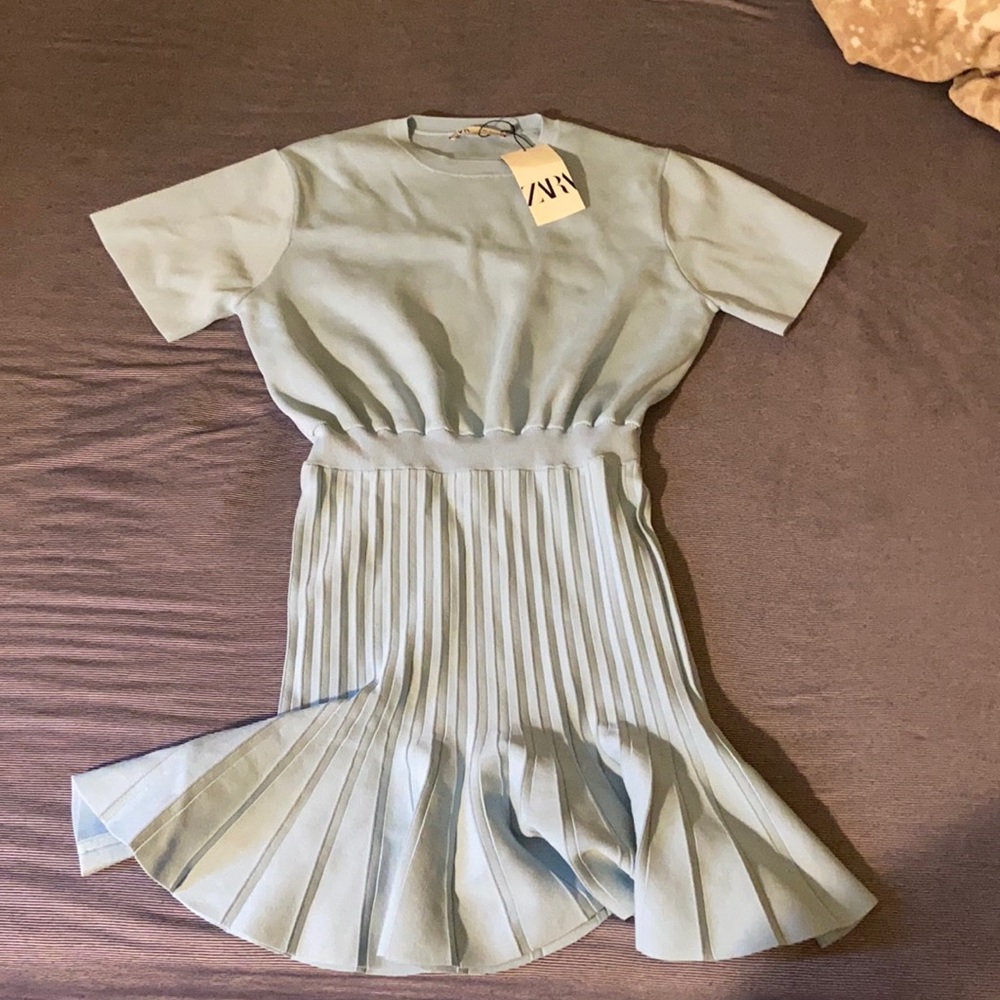 Zara dress with pleases size L NWT!